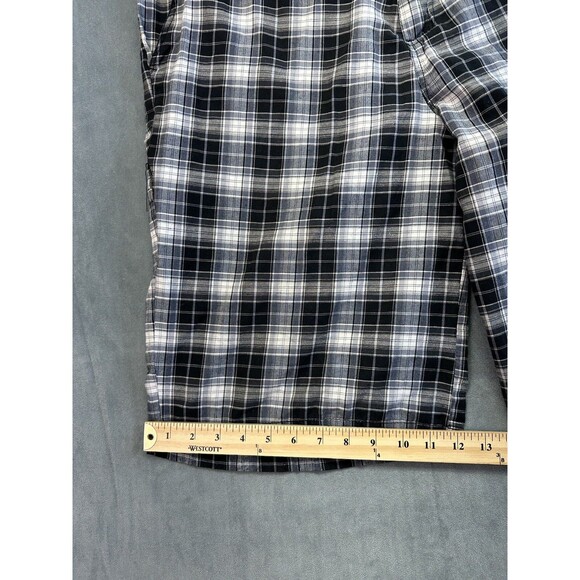 Vertigo Plaid Summer Shorts Lightweight Men's 36 Black White Slash Pocket - Picture 8 of 9